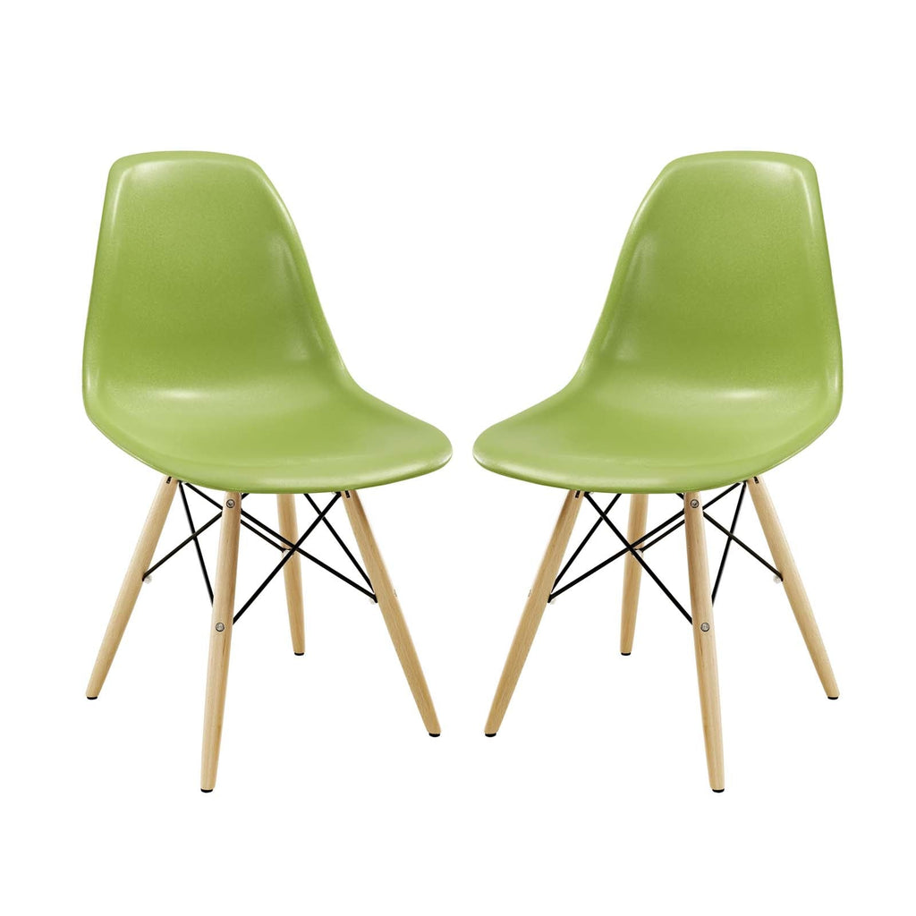 Pyramid Dining Side Chairs Set of 2 in Light Green