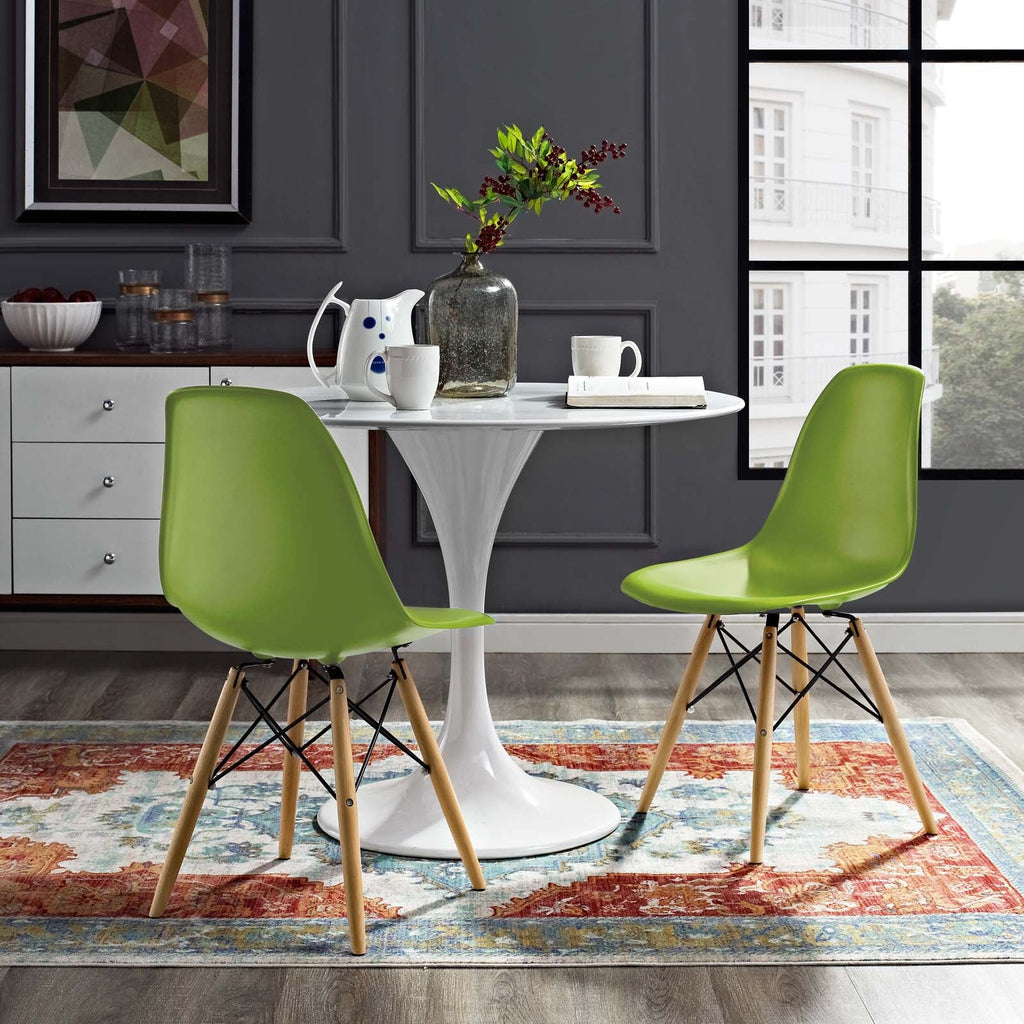 Pyramid Dining Side Chairs Set of 2 in Light Green