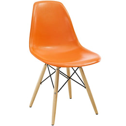 Pyramid Dining Side Chairs Set of 2 in Orange