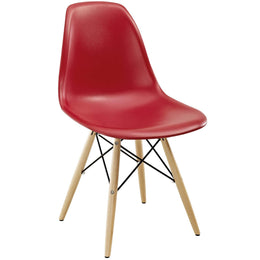 Pyramid Dining Side Chairs Set of 2 in Red