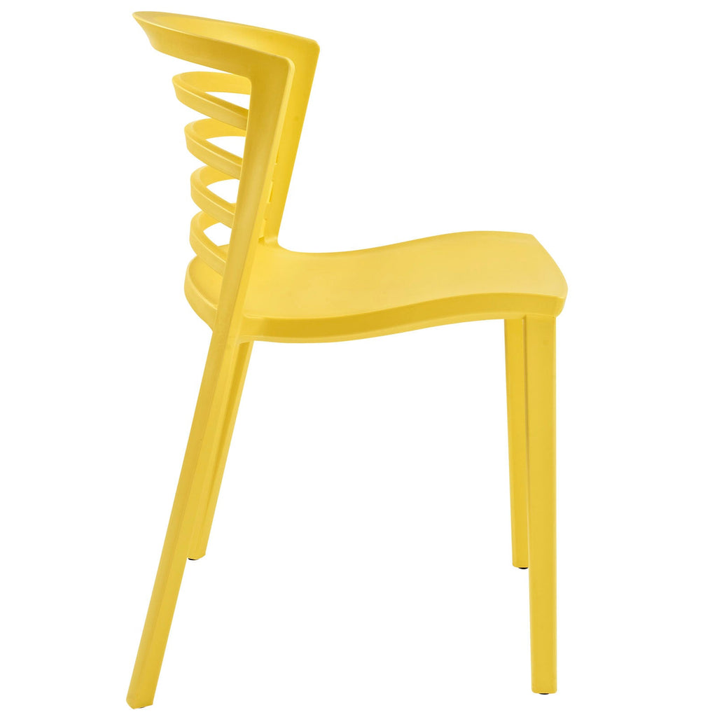 Curvy Dining Chairs Set of 2 in Yellow
