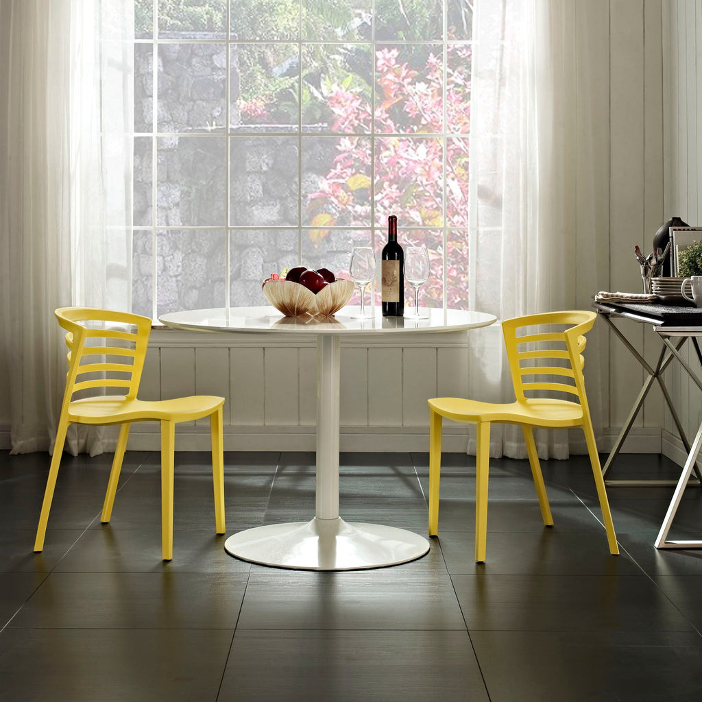 Curvy Dining Chairs Set of 2 in Yellow