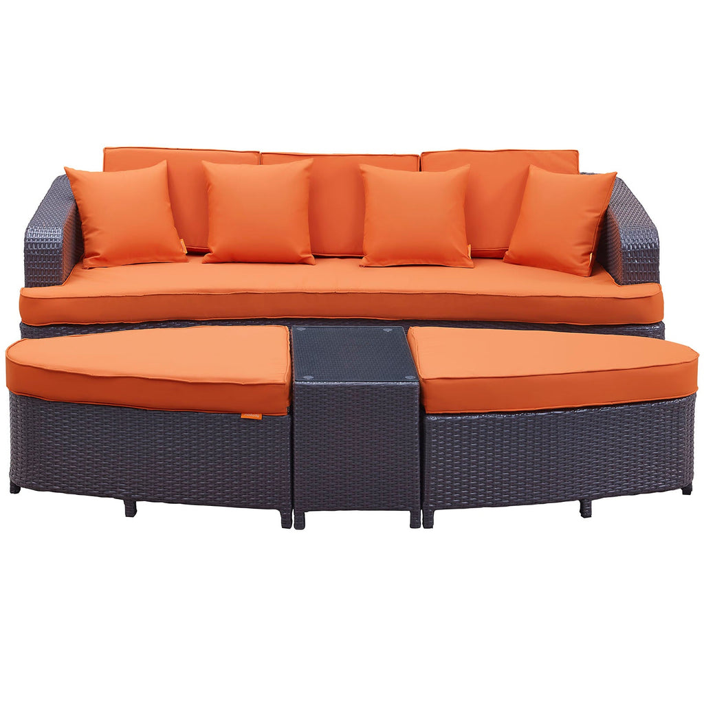 Monterey 4 Piece Outdoor Patio Sofa Set in Brown Orange