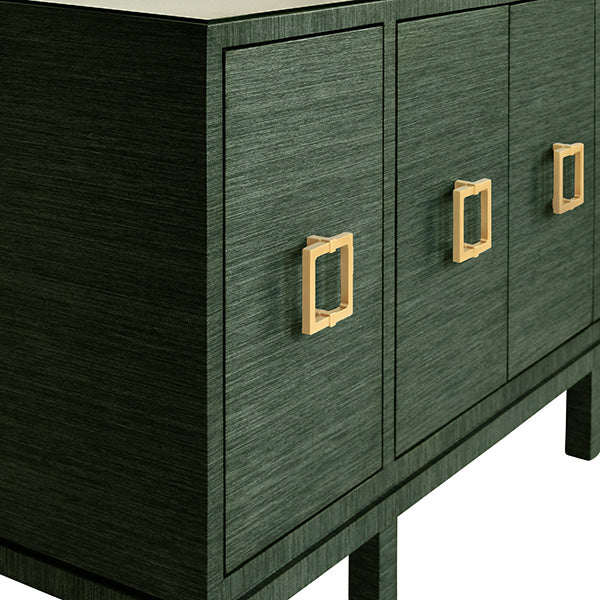 Four Door Buffet With Large Brass Square Hardware