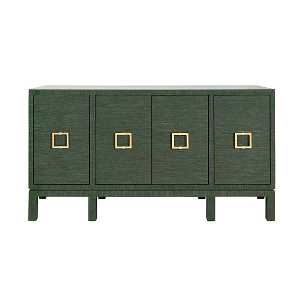 Four Door Buffet With Large Brass Square Hardware