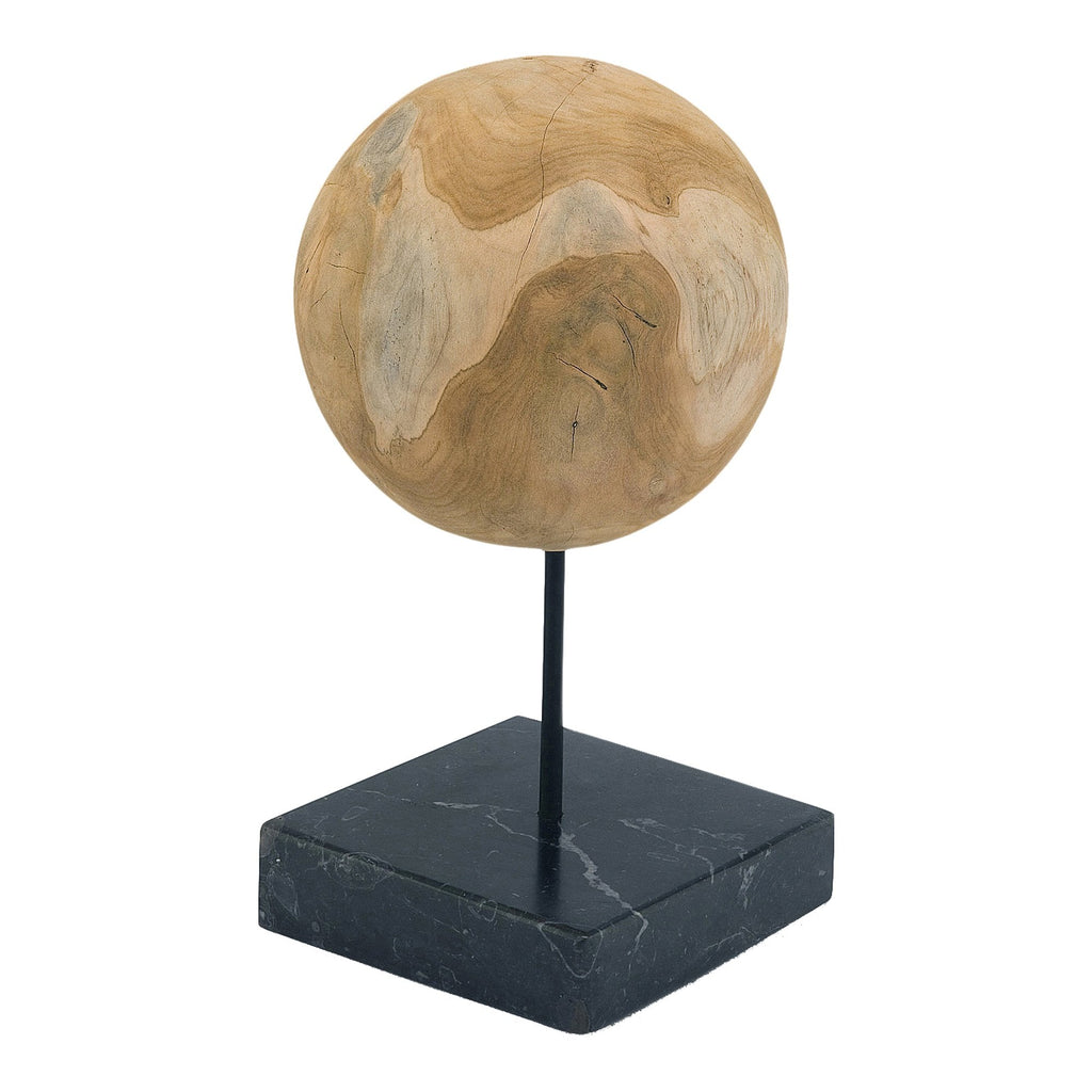 Round Teak Ball, Natural, Medium