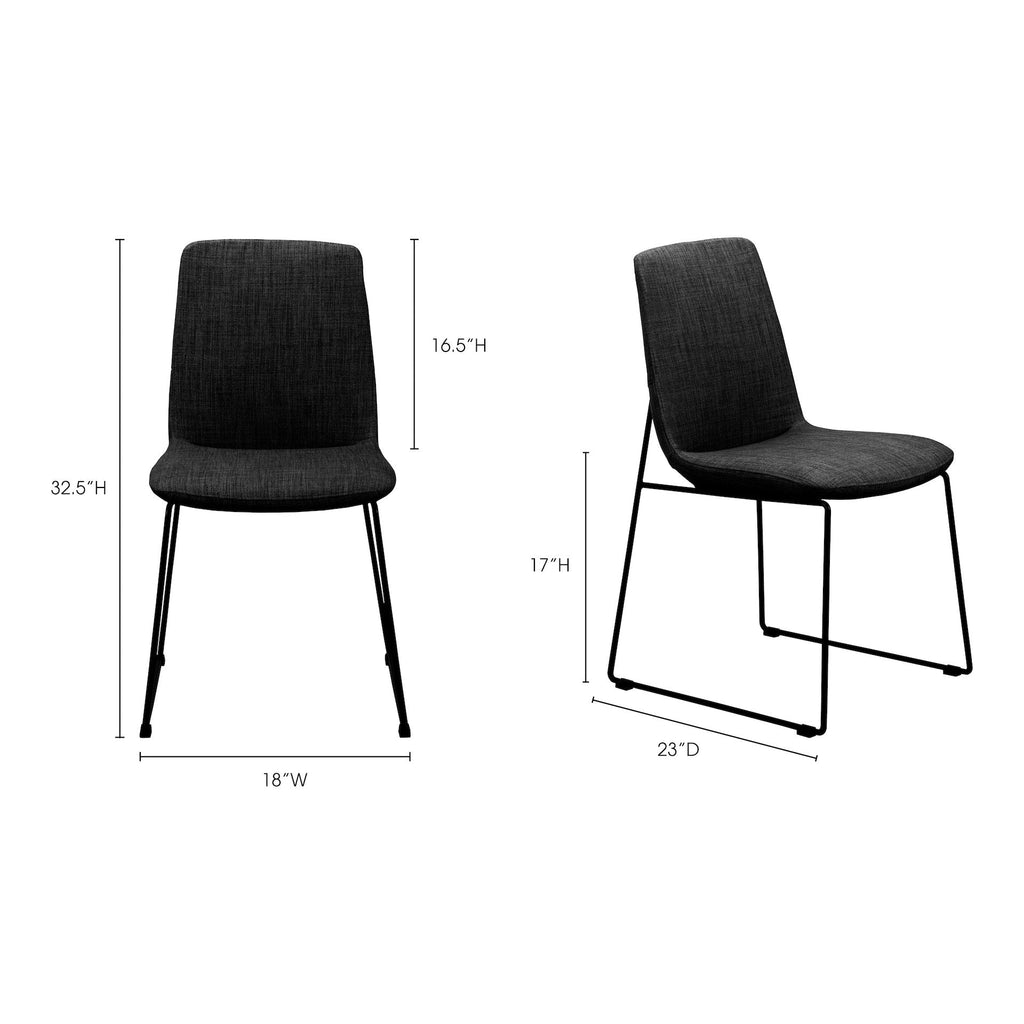 Ruth Dining Chair, Black, Set of 2