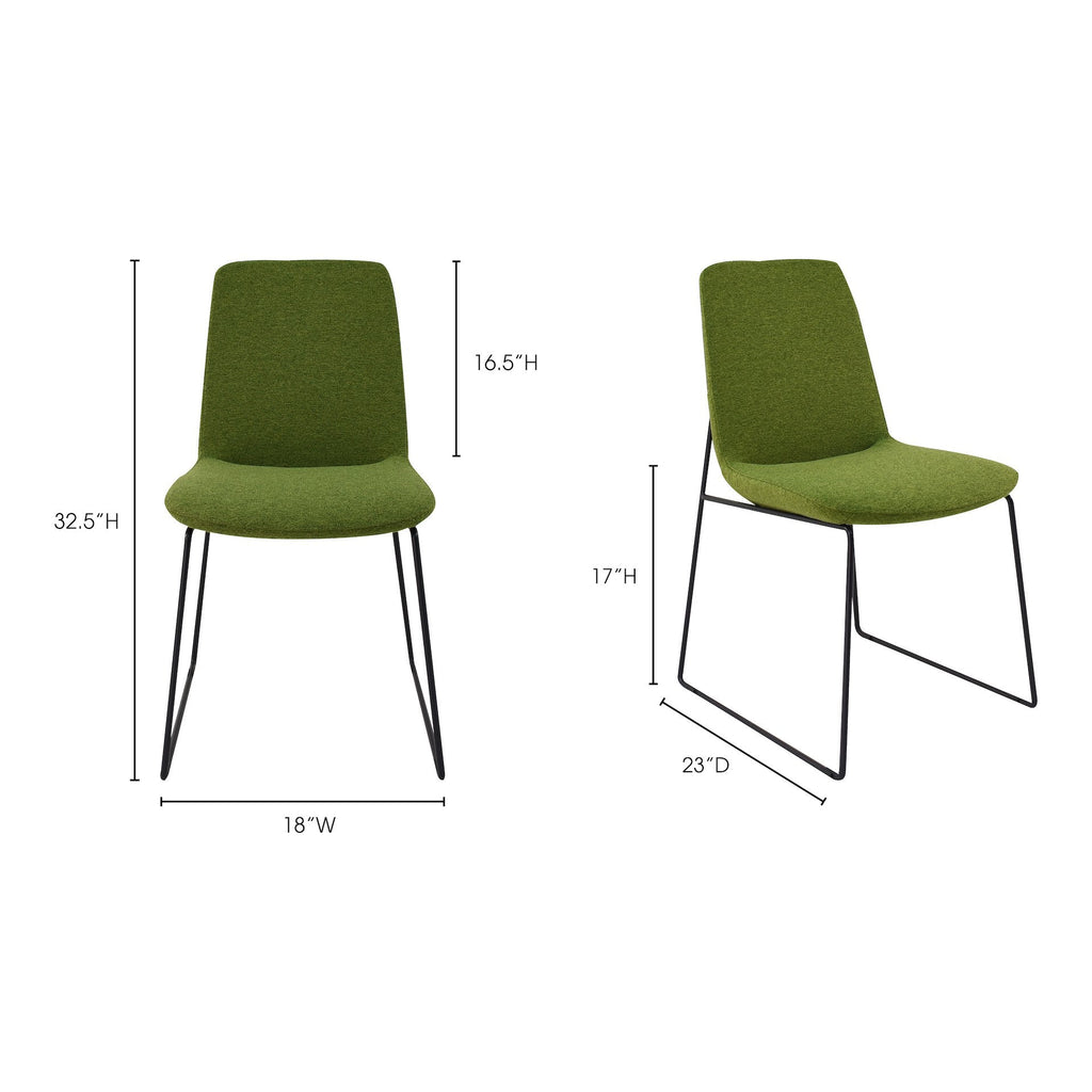 Ruth Dining Chair, Green, Set of 2