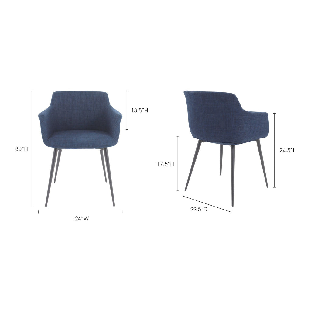 Ronda Armchair, Blue, Set of 2