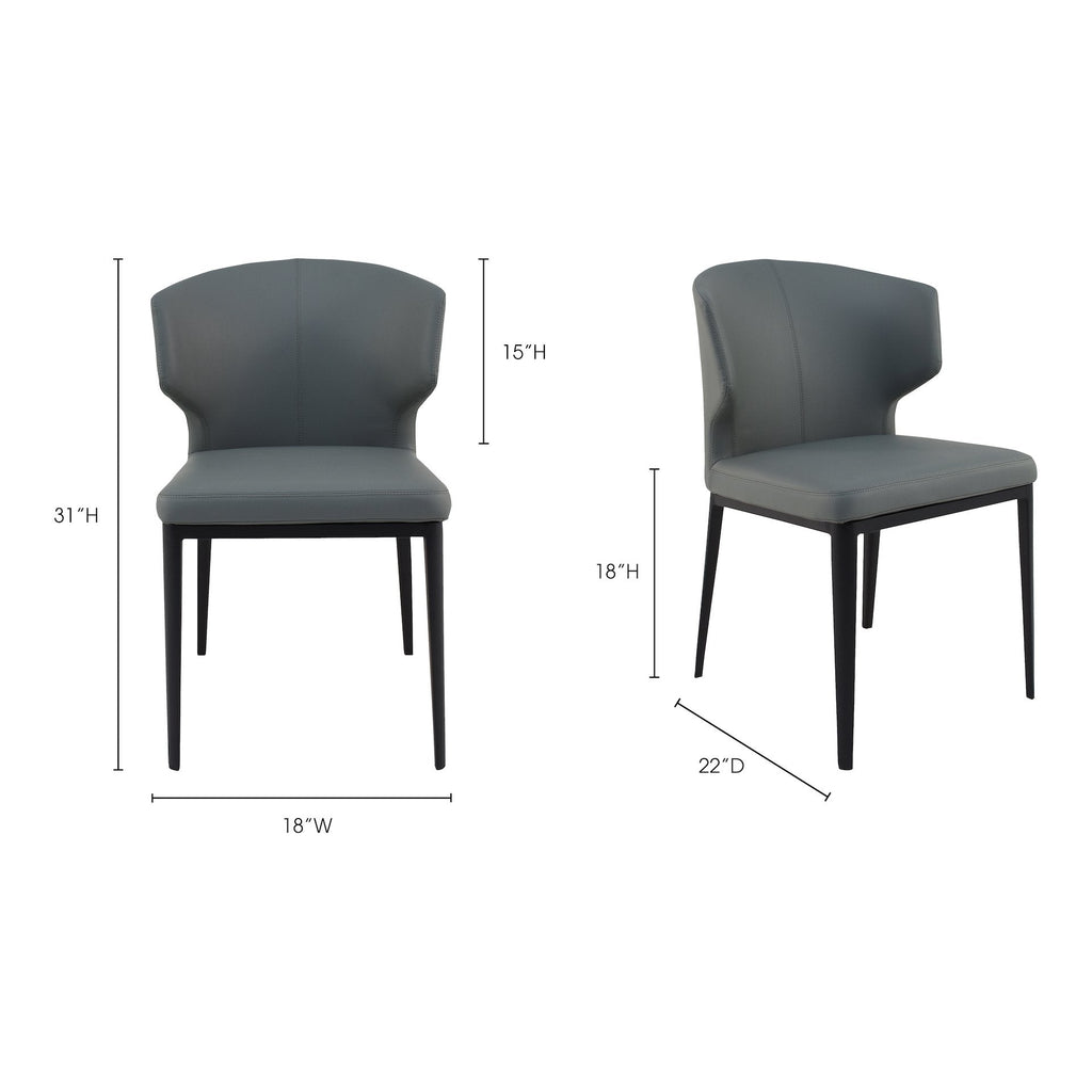 Delaney Side Chair, Grey, Set of 2