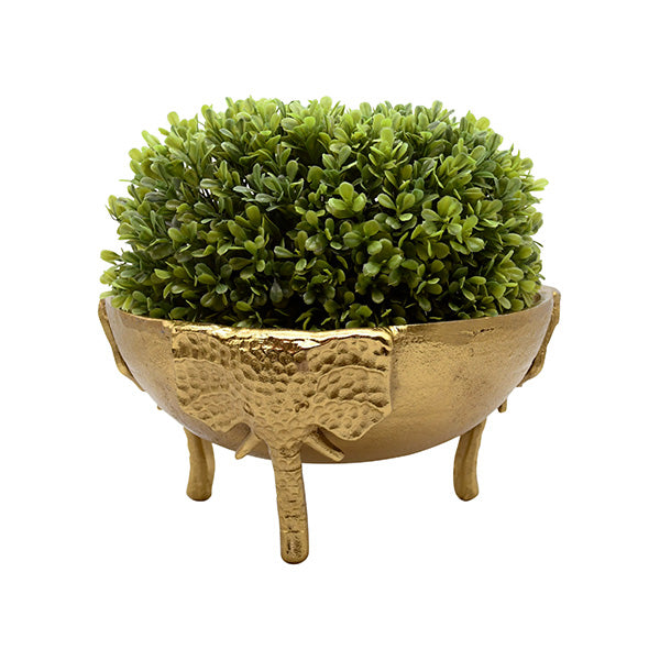 Textured Brass Bowl With Elephant Antique Feet Detail