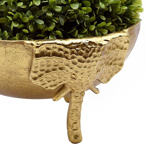 Textured Brass Bowl With Elephant Antique Feet Detail