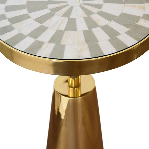 Tapered Brass Side Table With Resin Top