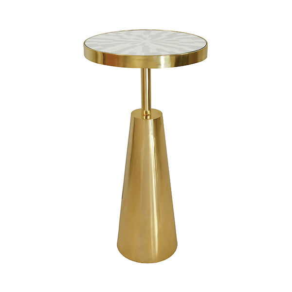 Tapered Brass Side Table With Resin Top