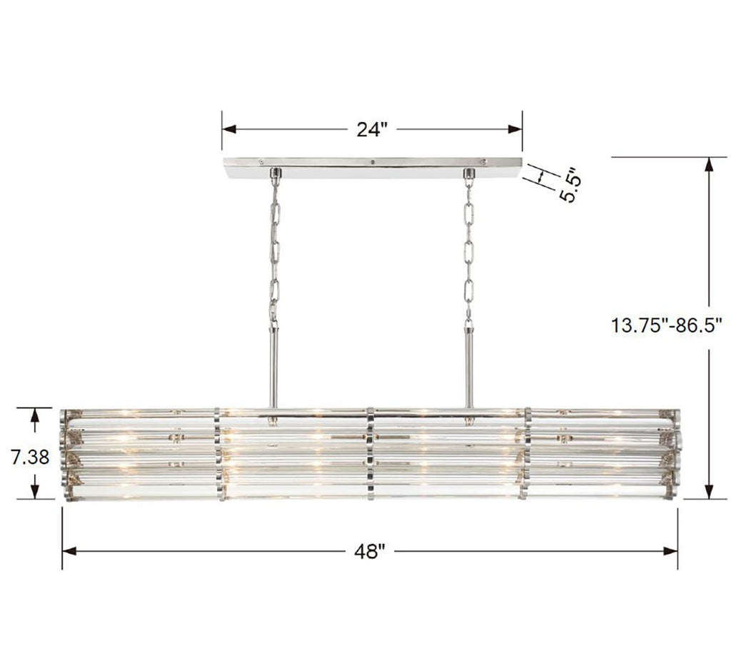 Libby Langdon Elliot 6 Light Linear Chandelier