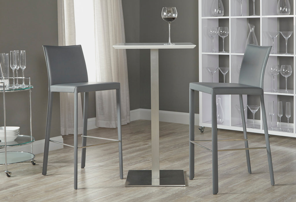 Elodie-B 24-inch Bar Table - Brushed Stainless Steel