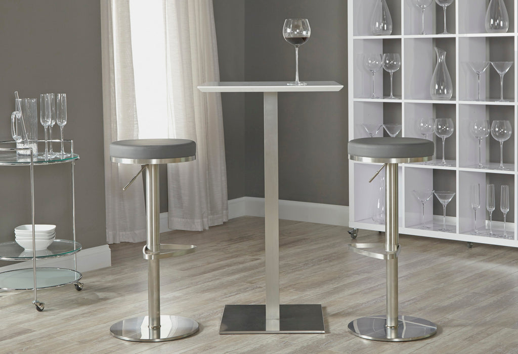 Elodie-B 24-inch Bar Table - Brushed Stainless Steel