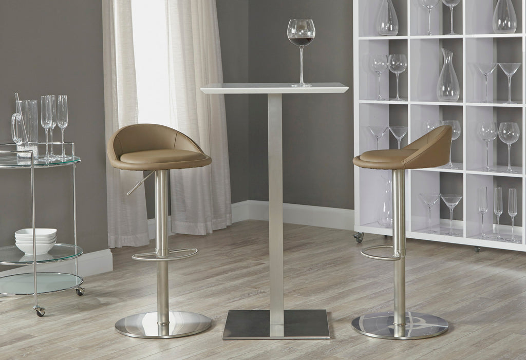 Elodie-B 24-inch Bar Table - Brushed Stainless Steel