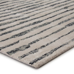 Nikki Chu by Jaipur Living Saville Handmade Abstract Cream / Slate Gray Area Rug