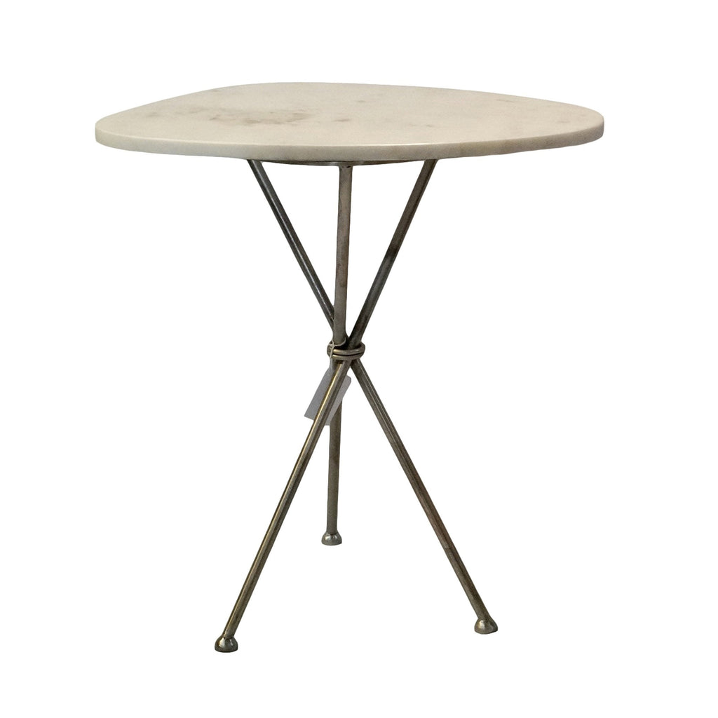 Earth Wind & Fire Tripod Side Table - White Stone