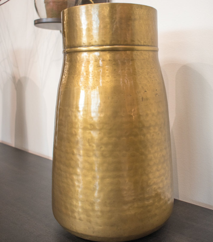 Earth Wind & Fire Large Milk Can Vase - Brass Antique