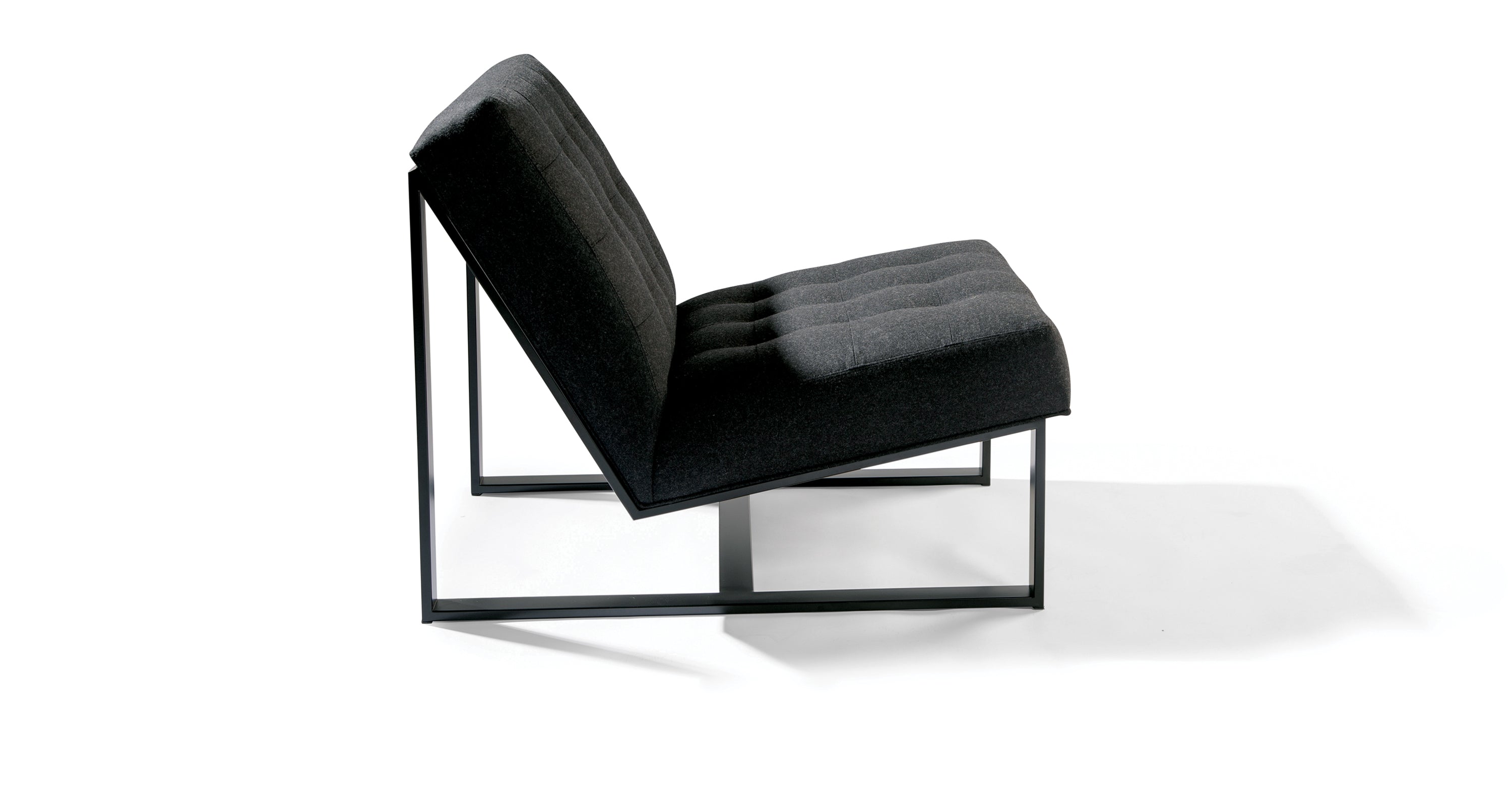 Ez Rider Lounge Chair In Gray Fabric With Black Powder Coated Frame