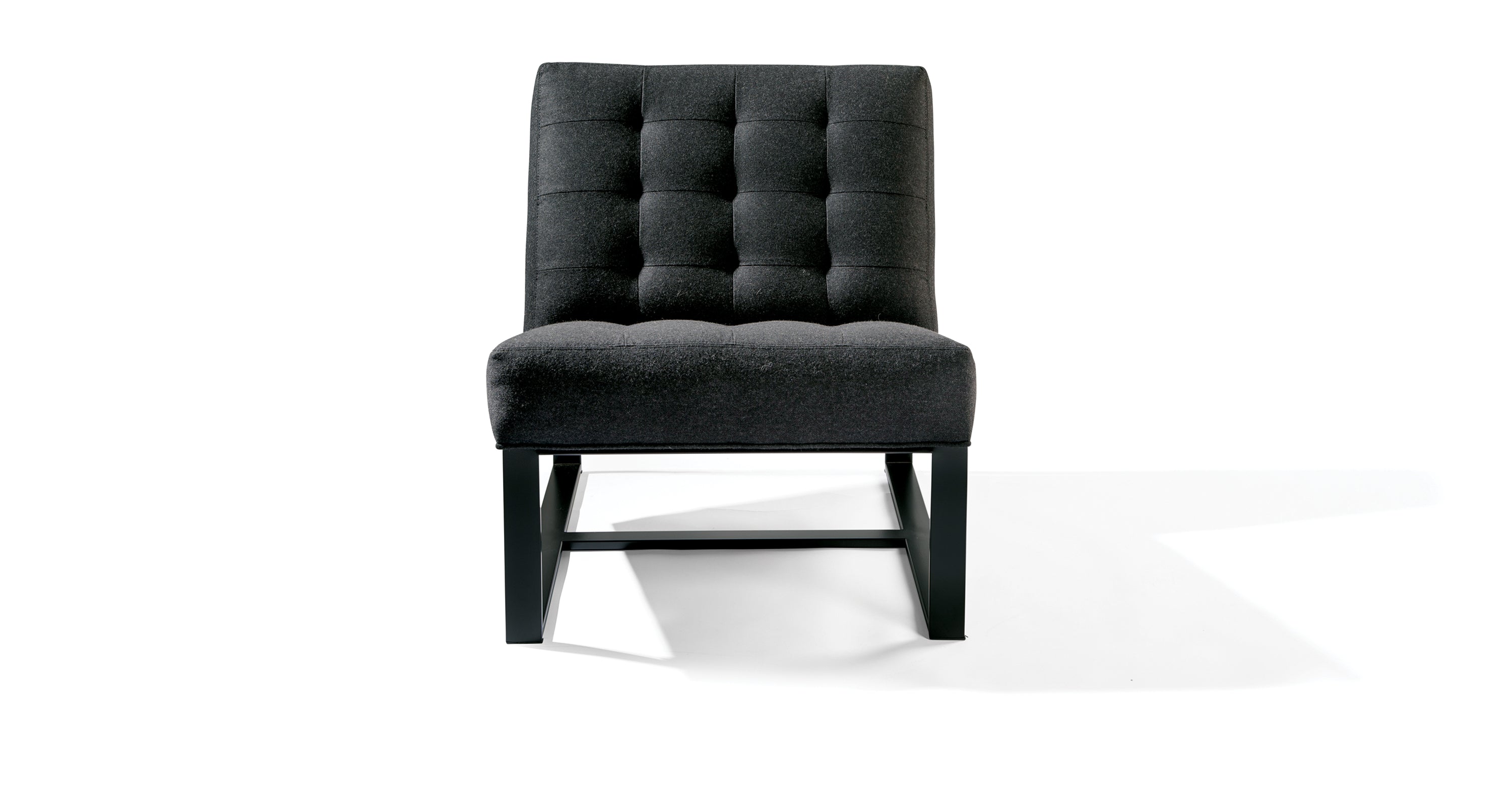 Ez Rider Lounge Chair In Gray Fabric With Black Powder Coated Frame