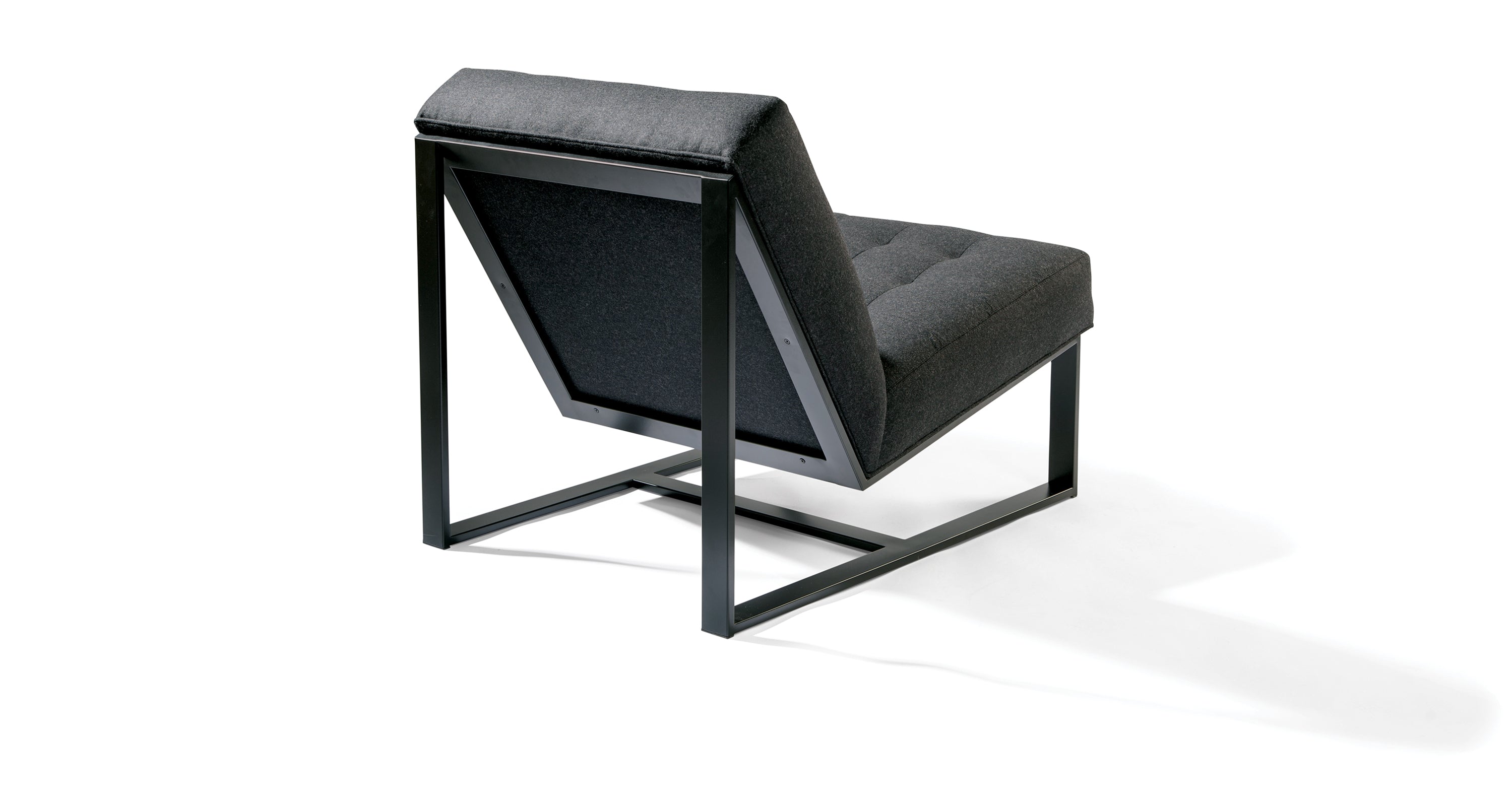 Ez Rider Lounge Chair In Gray Fabric With Black Powder Coated Frame
