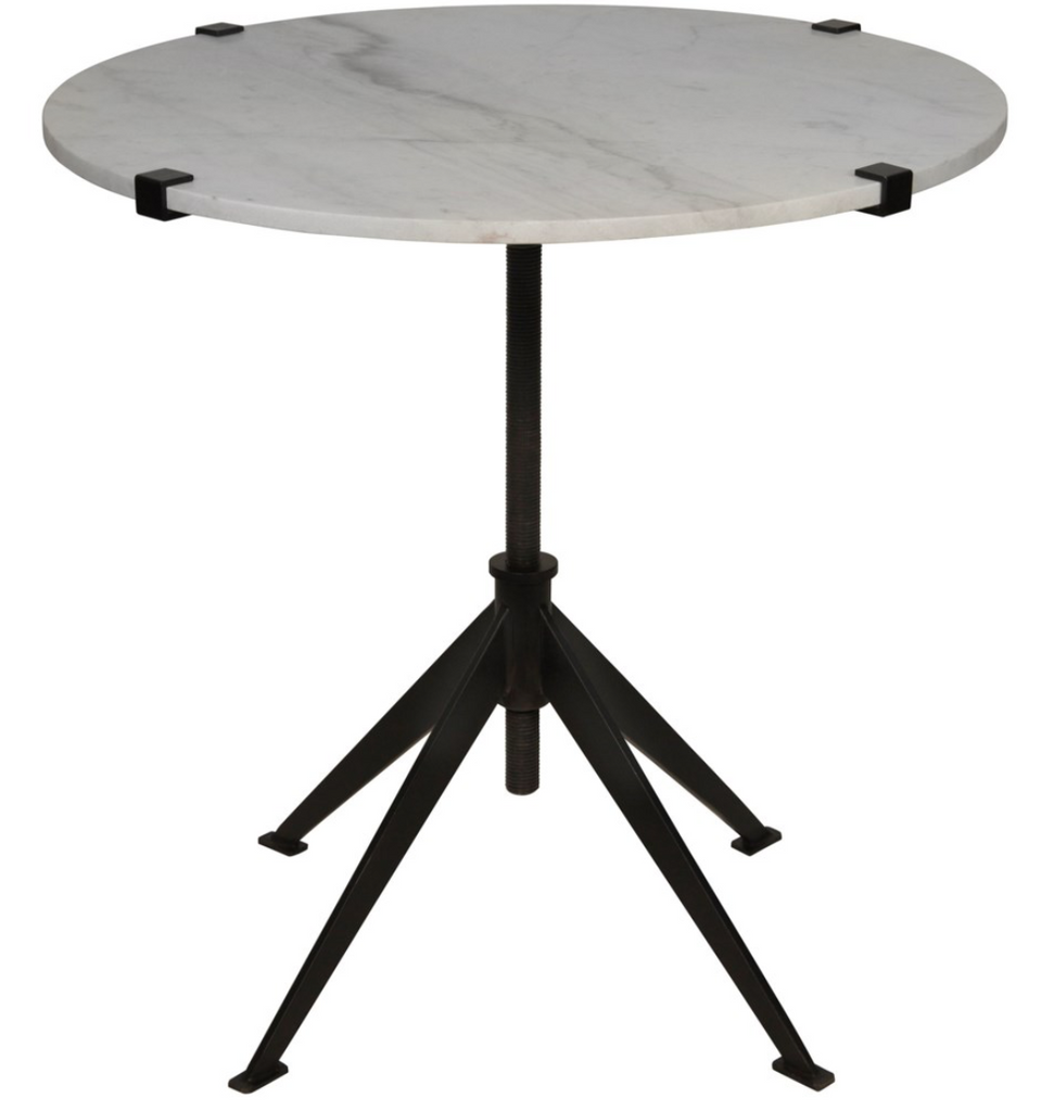 Edith Adjustable Side Table, Black Metal, Large