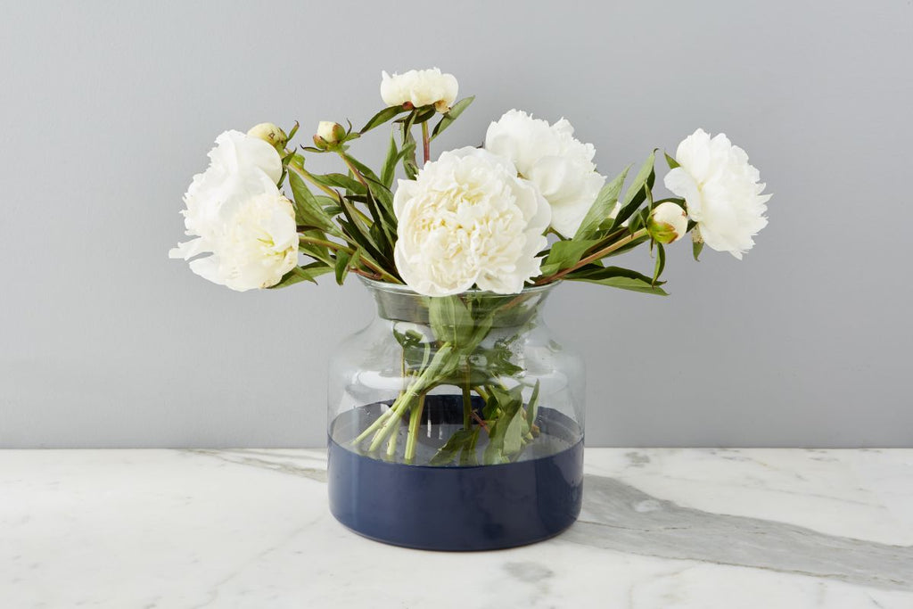 Navy Colorblock Flower Vase