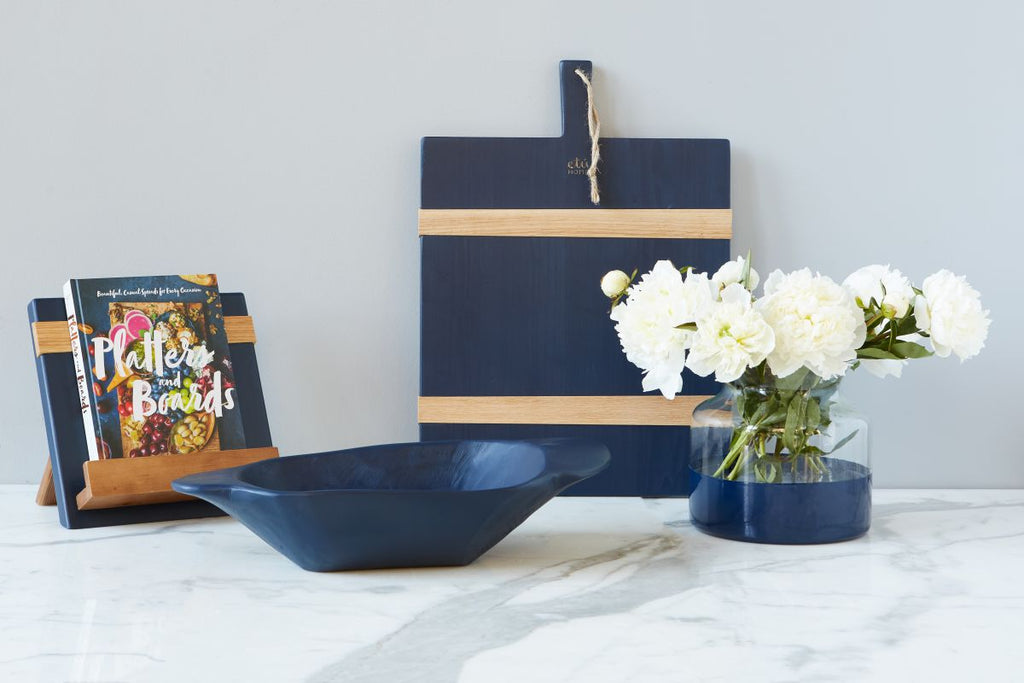 Navy Colorblock Flower Vase