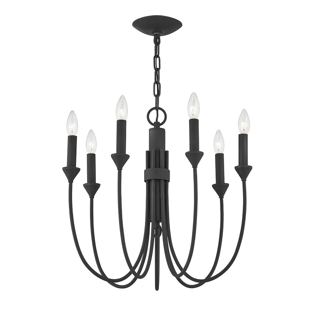 Cate 7 Light Chandelier - Iron And Steel