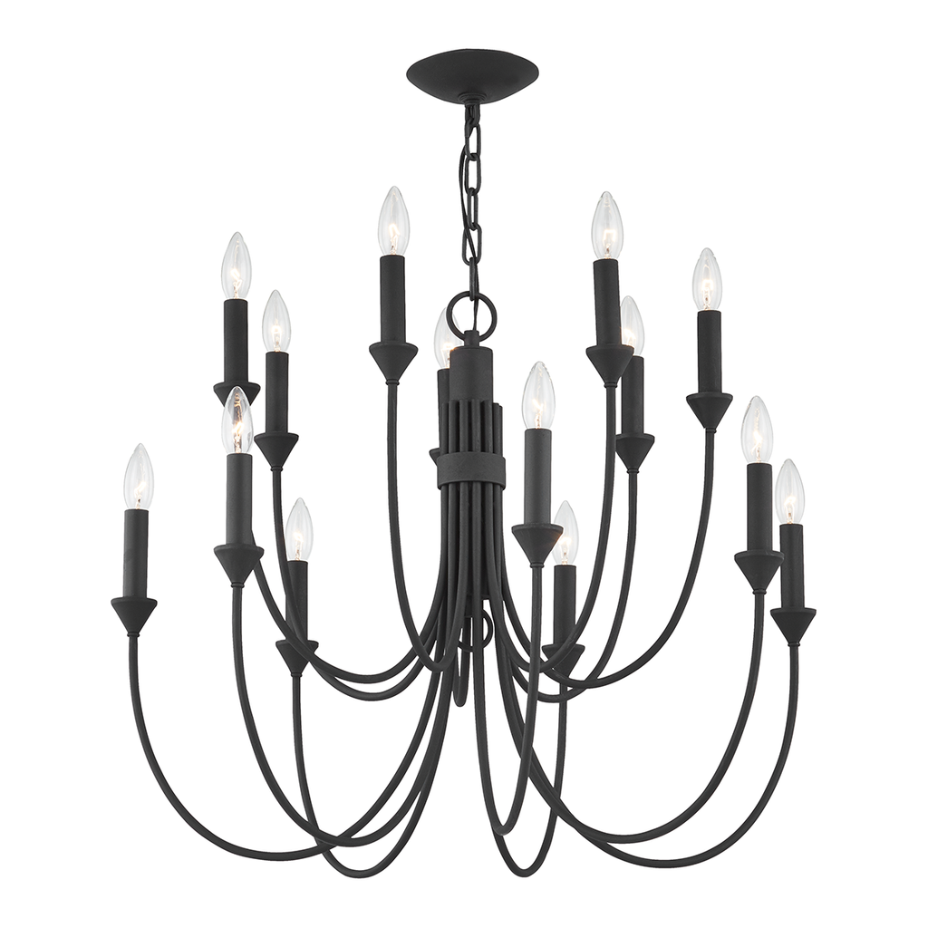Cate 14 Ligh Chandelier - Iron And Steel