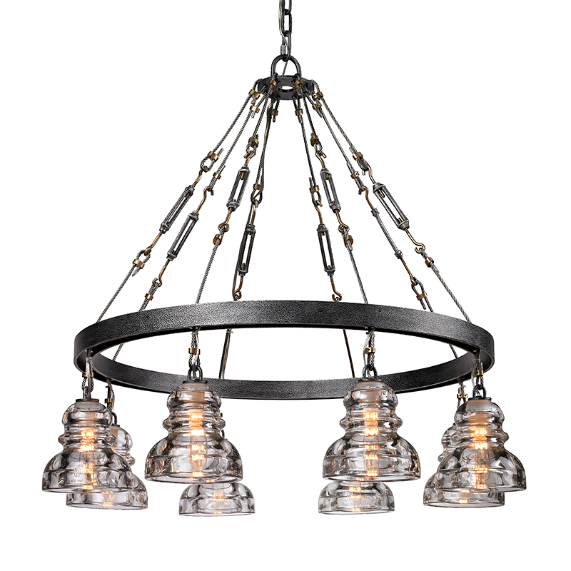 Menlo Park Chandelier 30" - Old Silver