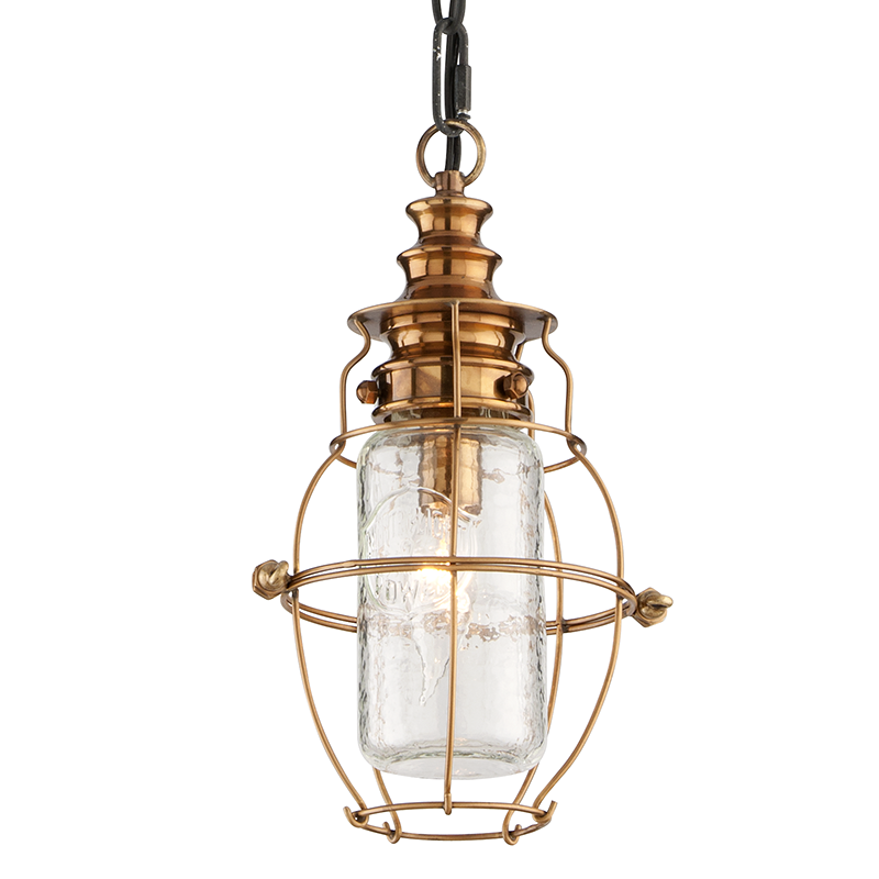 Little Harbor Hanging Lantern 12" - Aged Brass