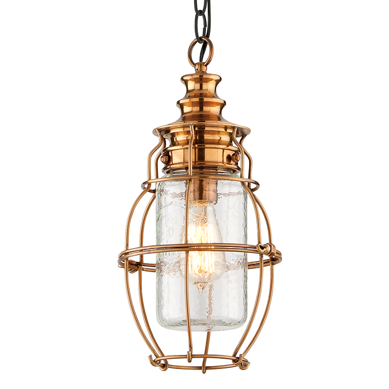 Little Harbor Hanging Lantern 15" - Aged Brass