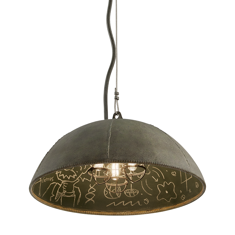 Relativity Pendant 10" - Salvage Zinc With Chalkboard