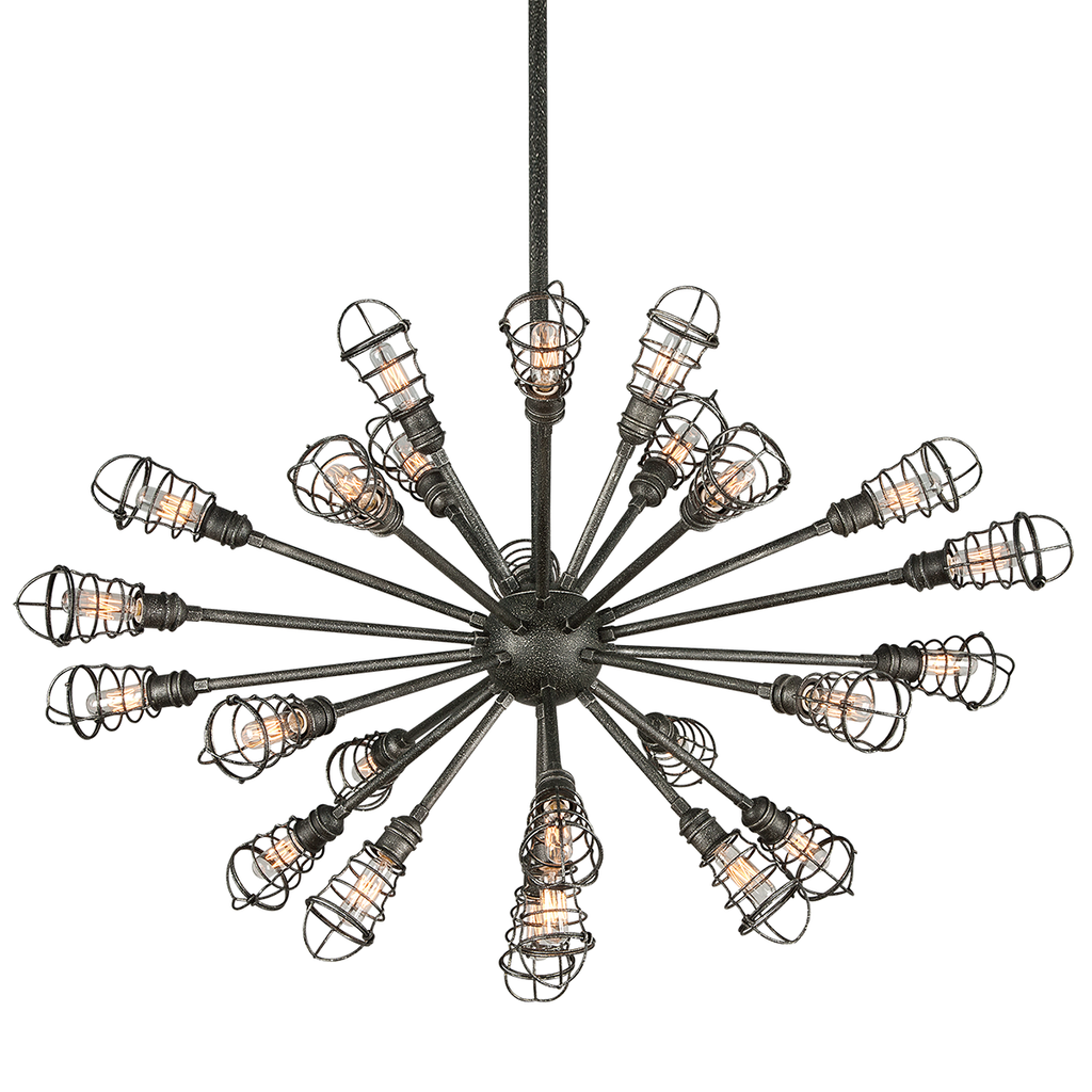 Conduit Chandelier 25" - Old Silver