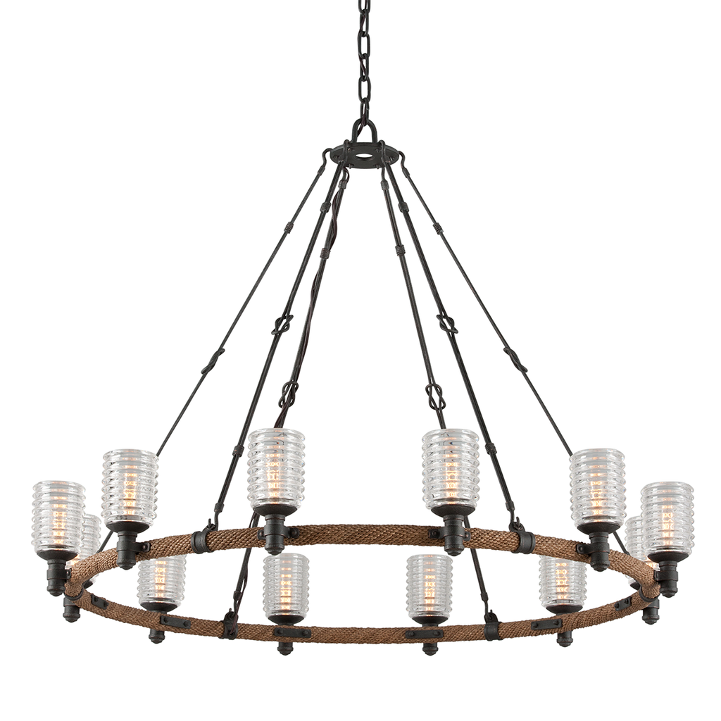 Embarcadero Chandelier 31" - Shipyard Bronze