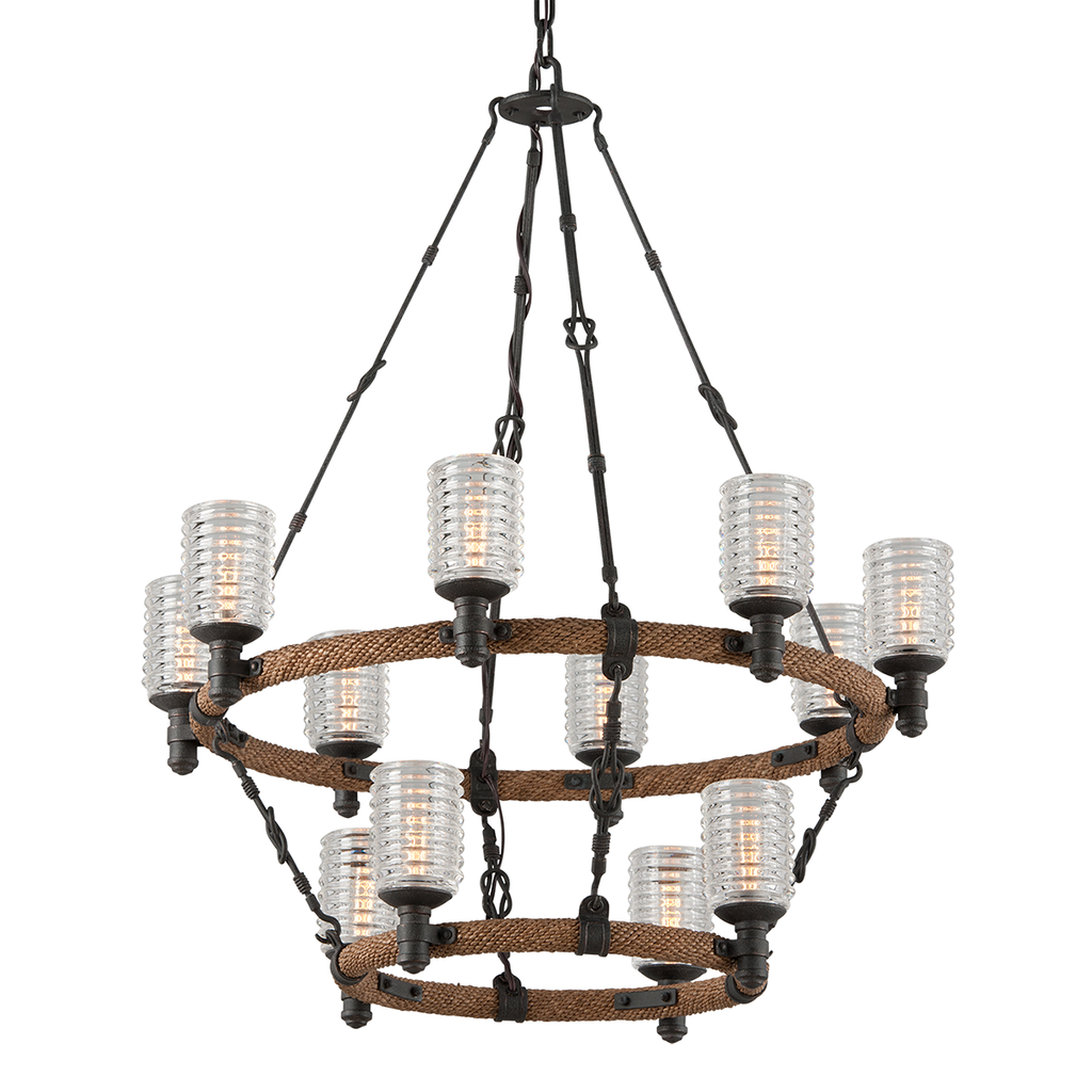 Embarcadero Chandelier 34" - Shipyard Bronze