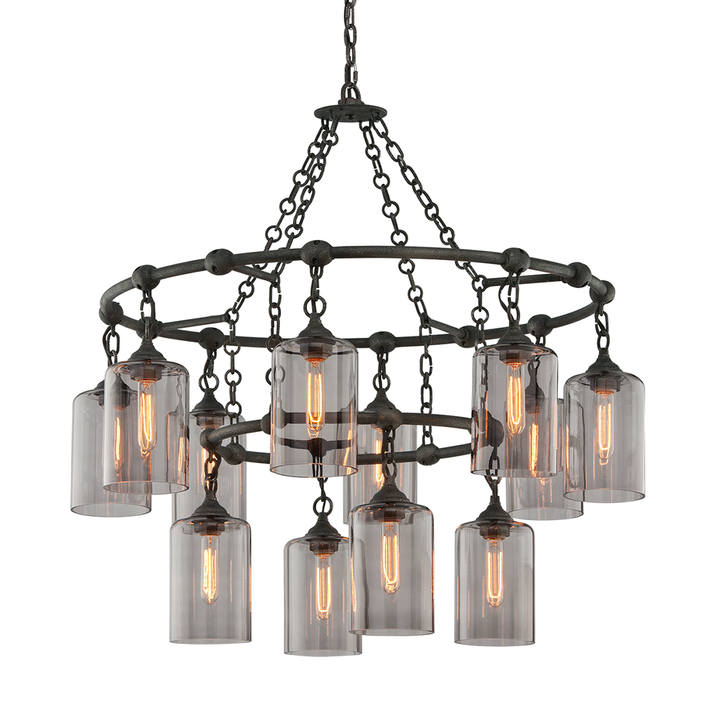 Gotham Chandelier 38" - Aged Silver