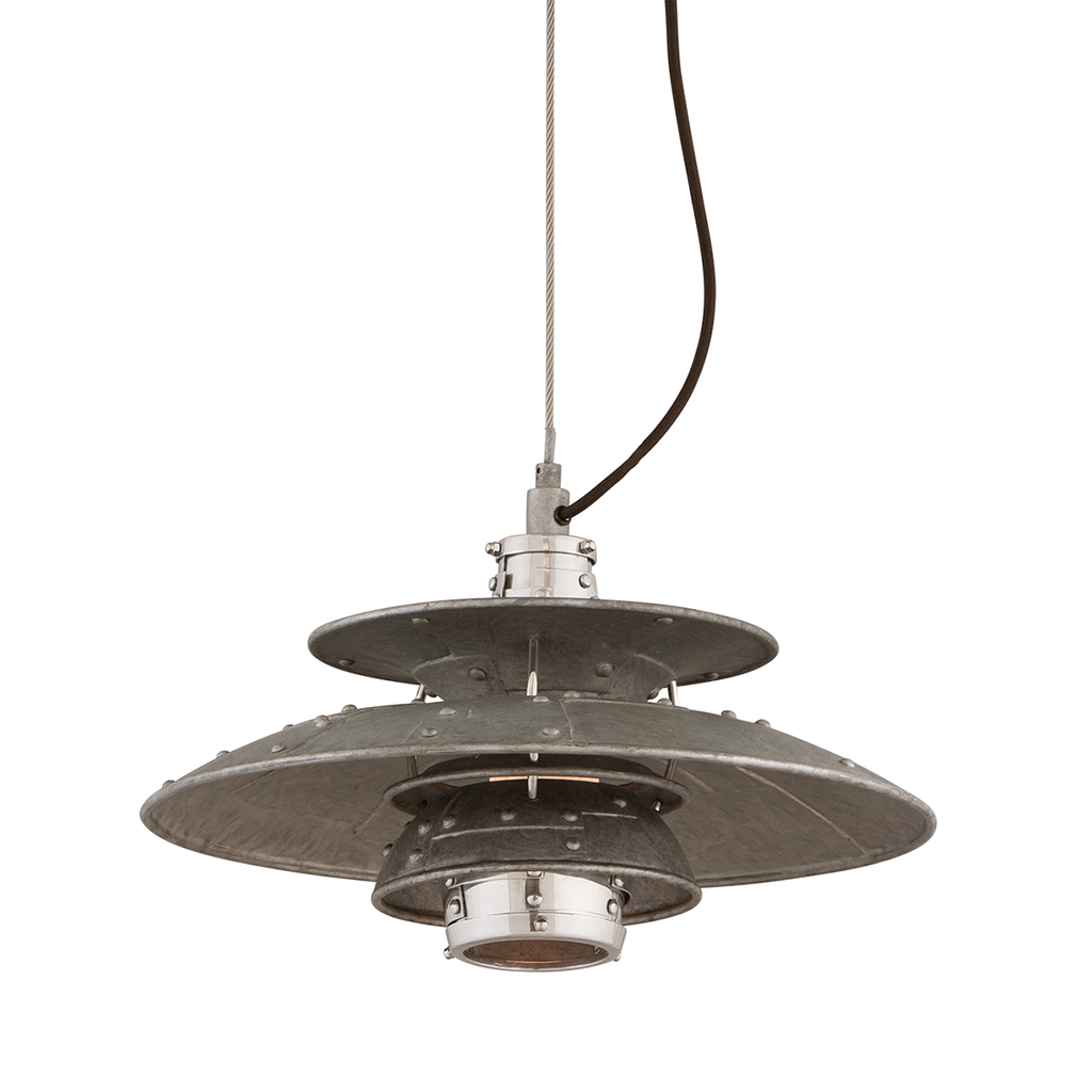 Idlewild Pendant 11" - Aviation Gray Vintage Aluminum