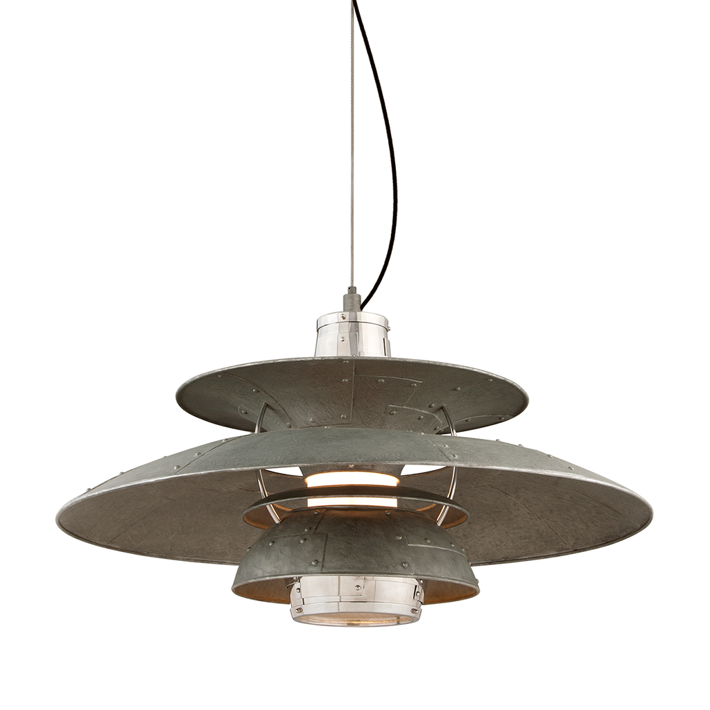 Idlewild Pendant 23" - Aviation Gray Vintage Aluminum