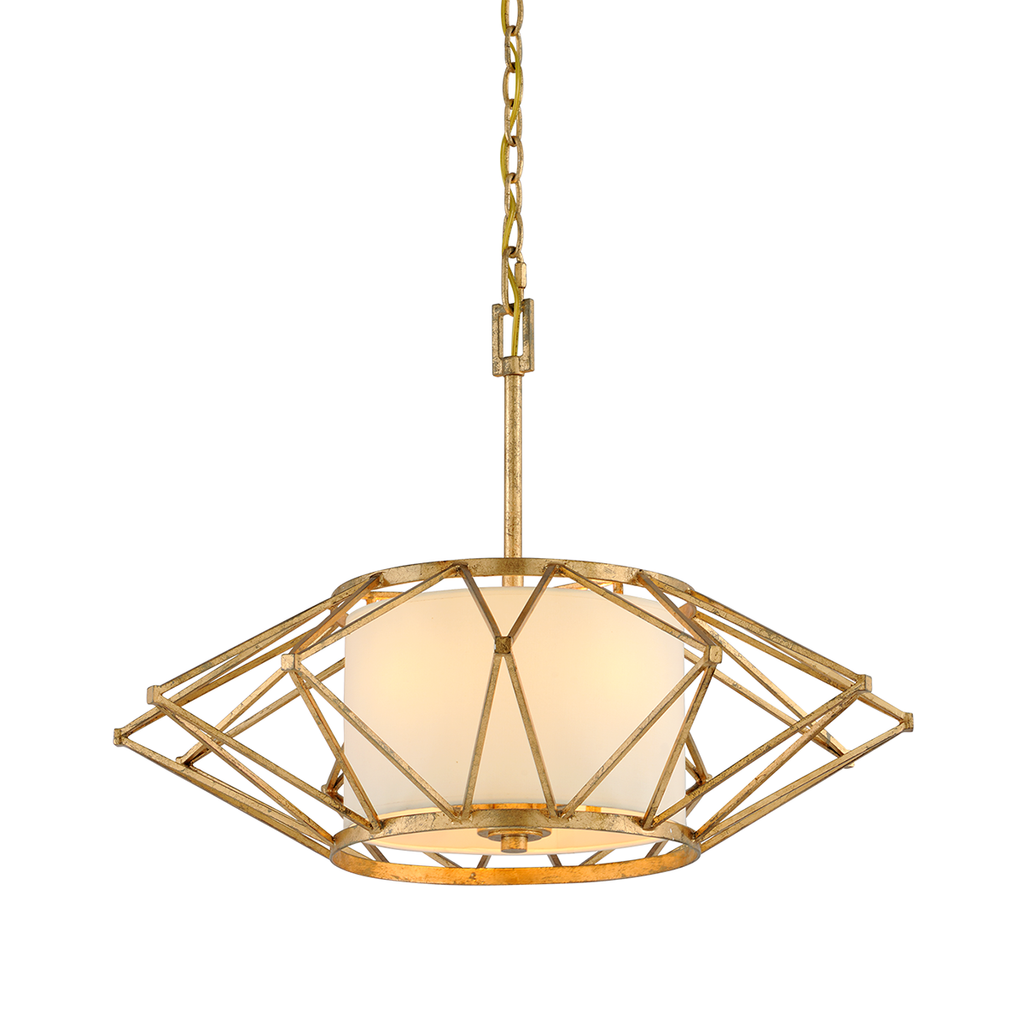 Calliope Pendant 8" - Rustic Gold Leaf