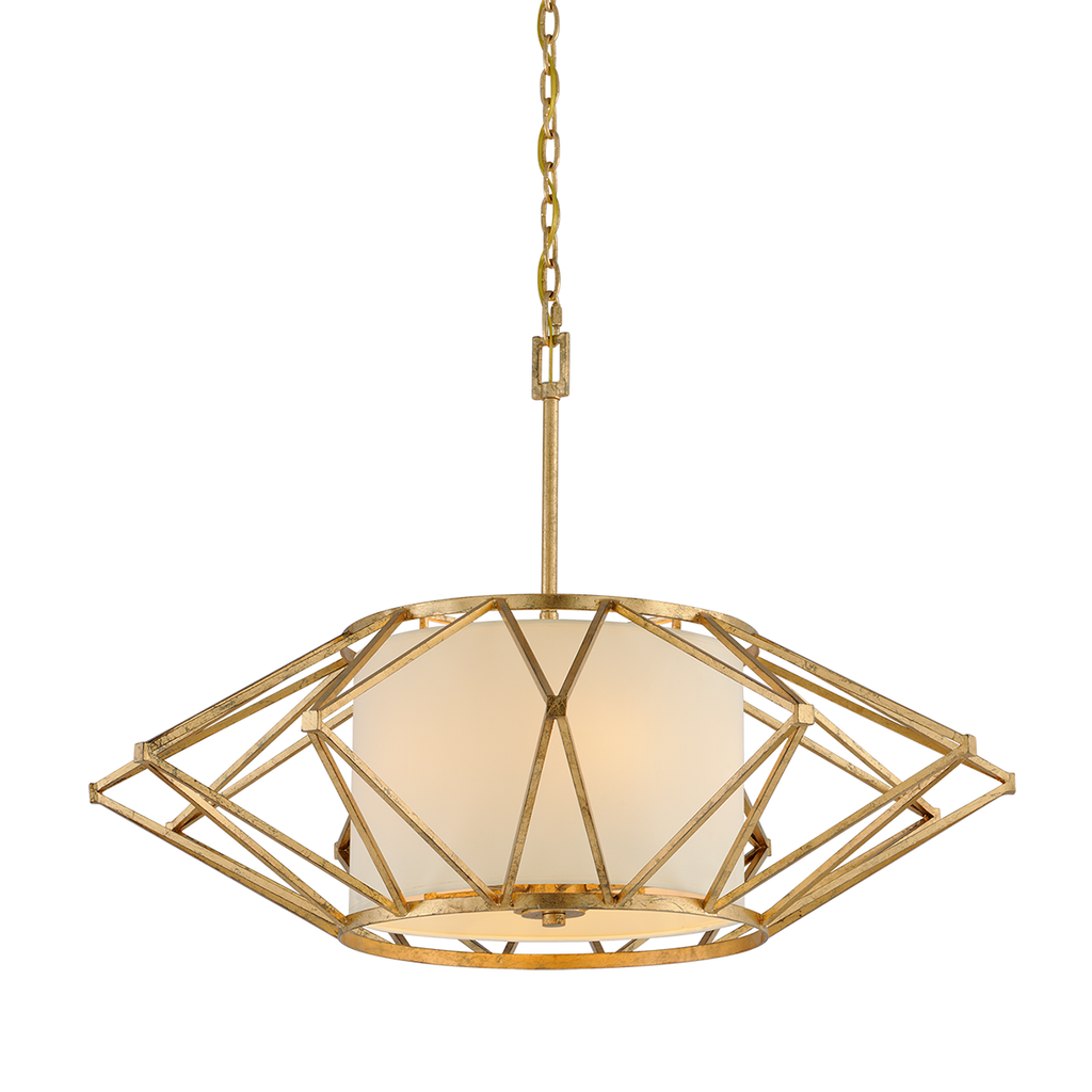 Calliope Pendant 12" - Rustic Gold Leaf