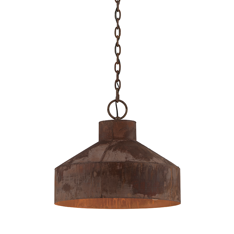 Rise & Shine Pendant 15" - Rust Patina