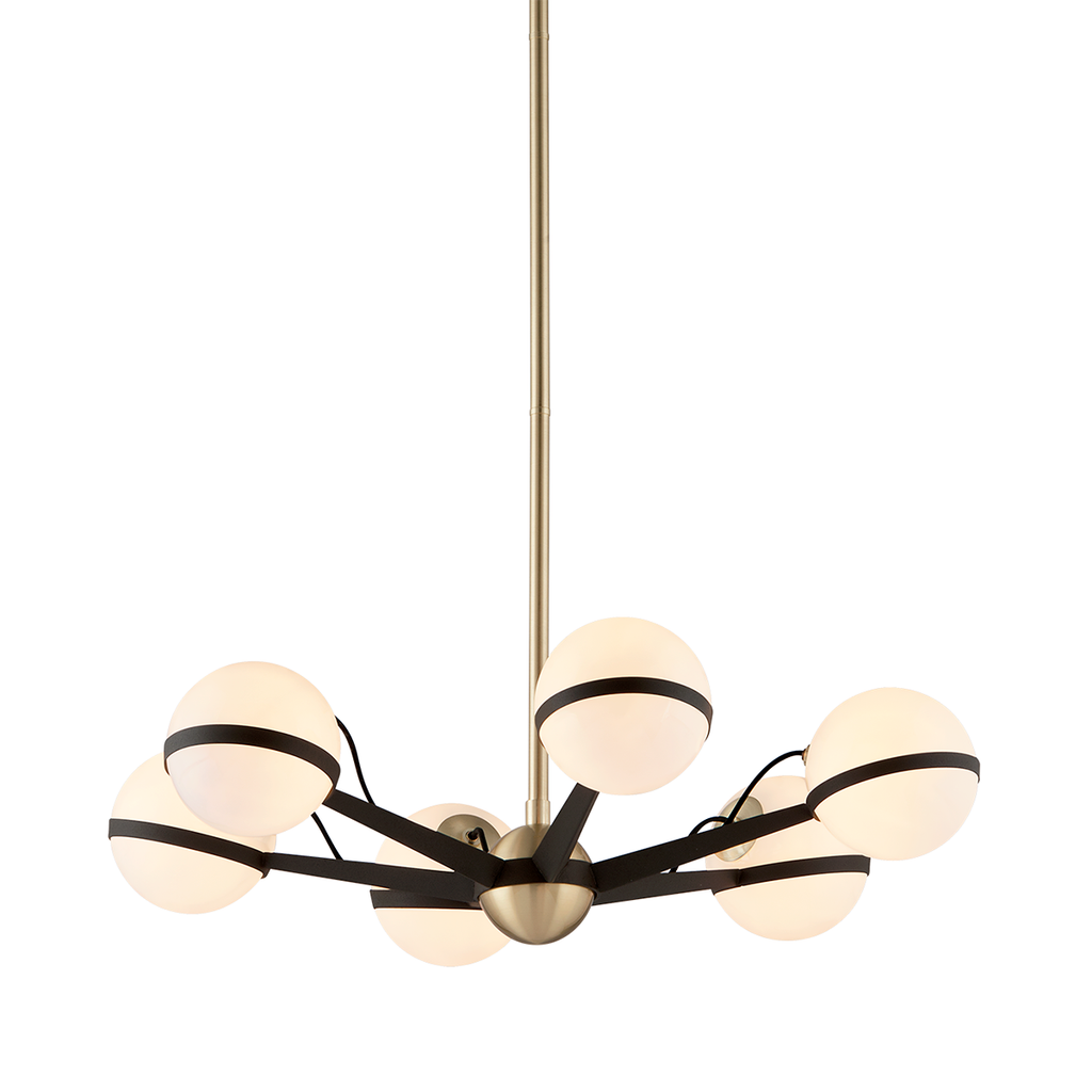 Ace Chandelier 6" - Textured Bronze Brushed Brass