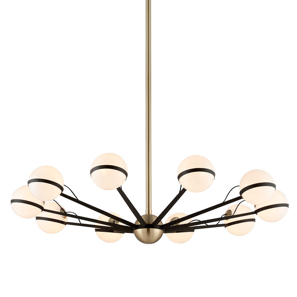 Ace Chandelier 10" - Textured Bronze Brushed Brass