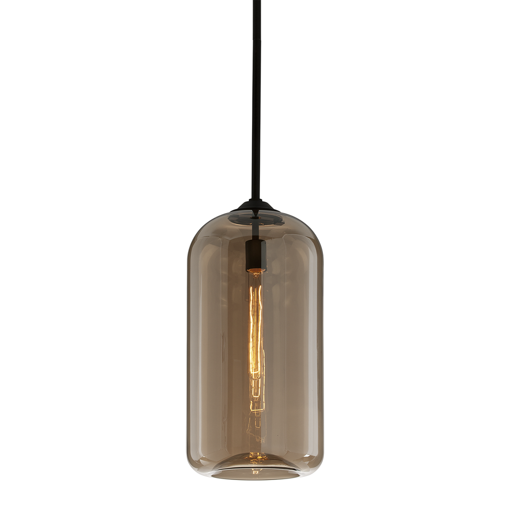 District Pendant Topaz Shade, 10" - Satin Black