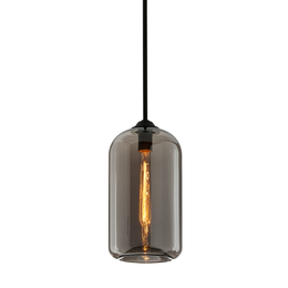 District Pendant Smoke Shade, 8" - Satin Black